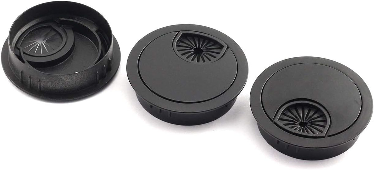 3pcs 50mm Zinc Alloy Desk Grommet Black J536