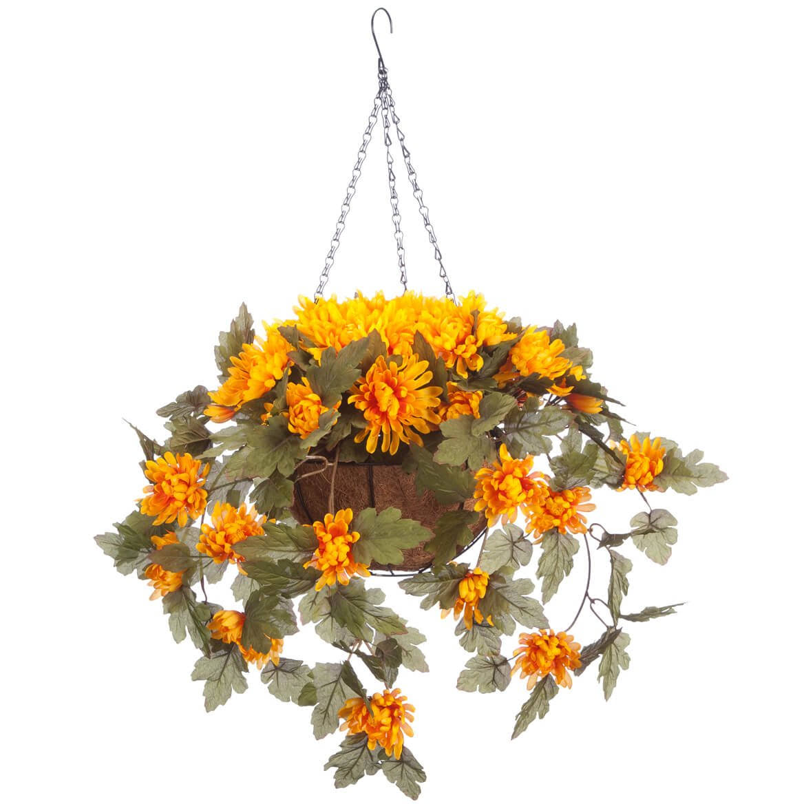 Fully Assembled Hanging Mum Basket Outdoor Gold M6838
