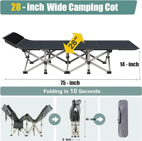 Heavy Duty Folding Cot Bed with Mattress F1618