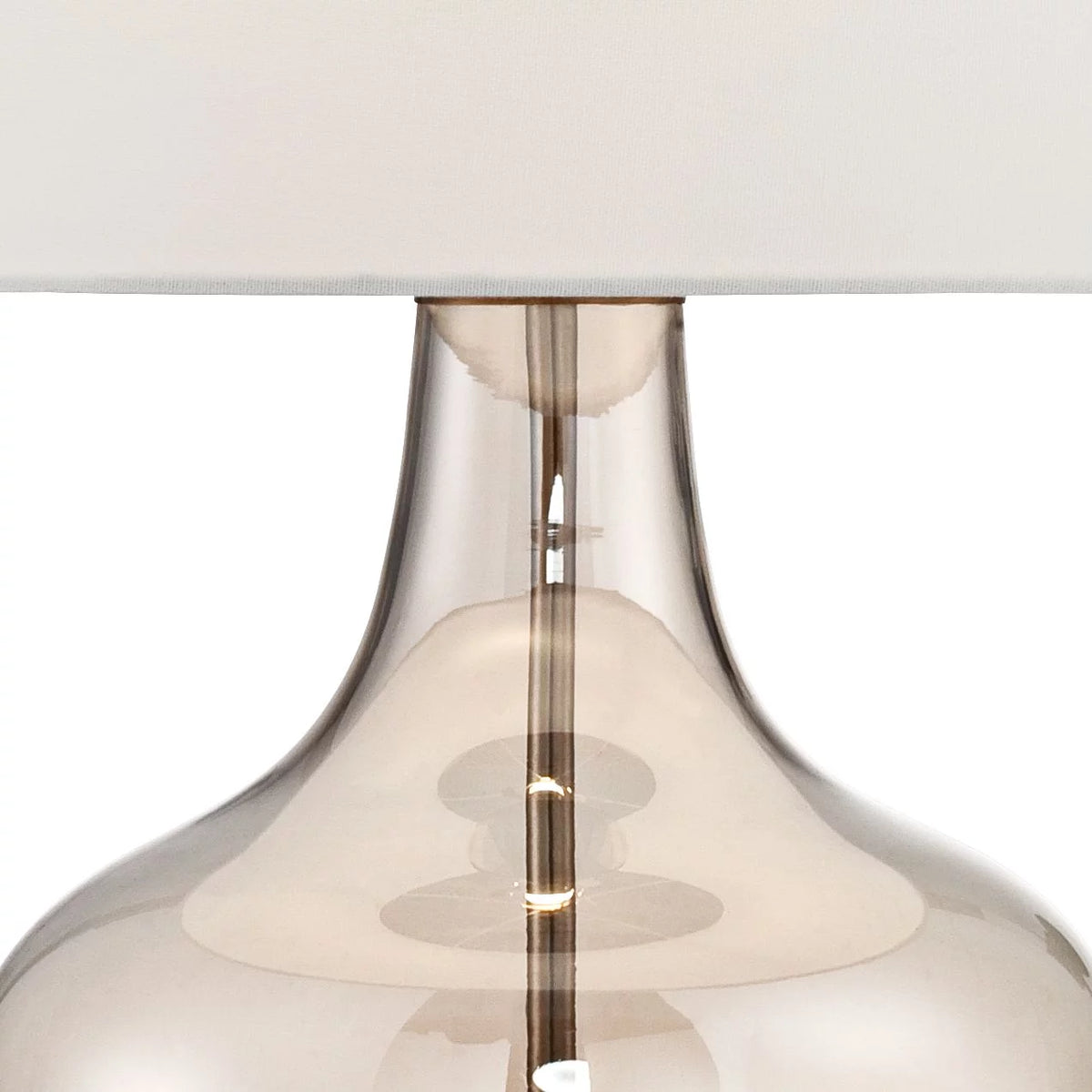 Glass Table Lamp with Off-White Shade P64002