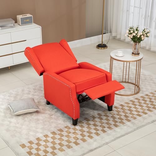 Red Adjustable Wingback Recliner Chair W648534