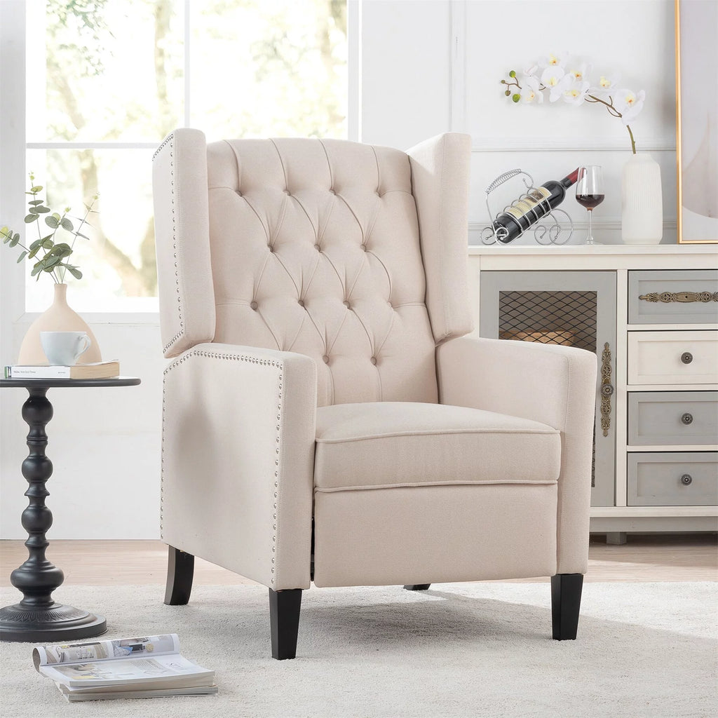 Blue Upholstered Manual Recliner J124