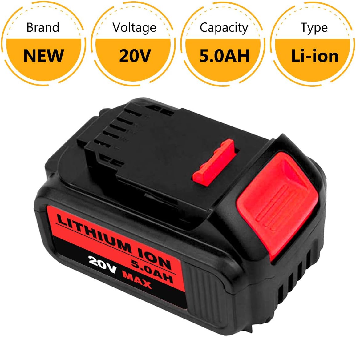 6Packs 20Volt 5.0Ah Lithium Battery T94547