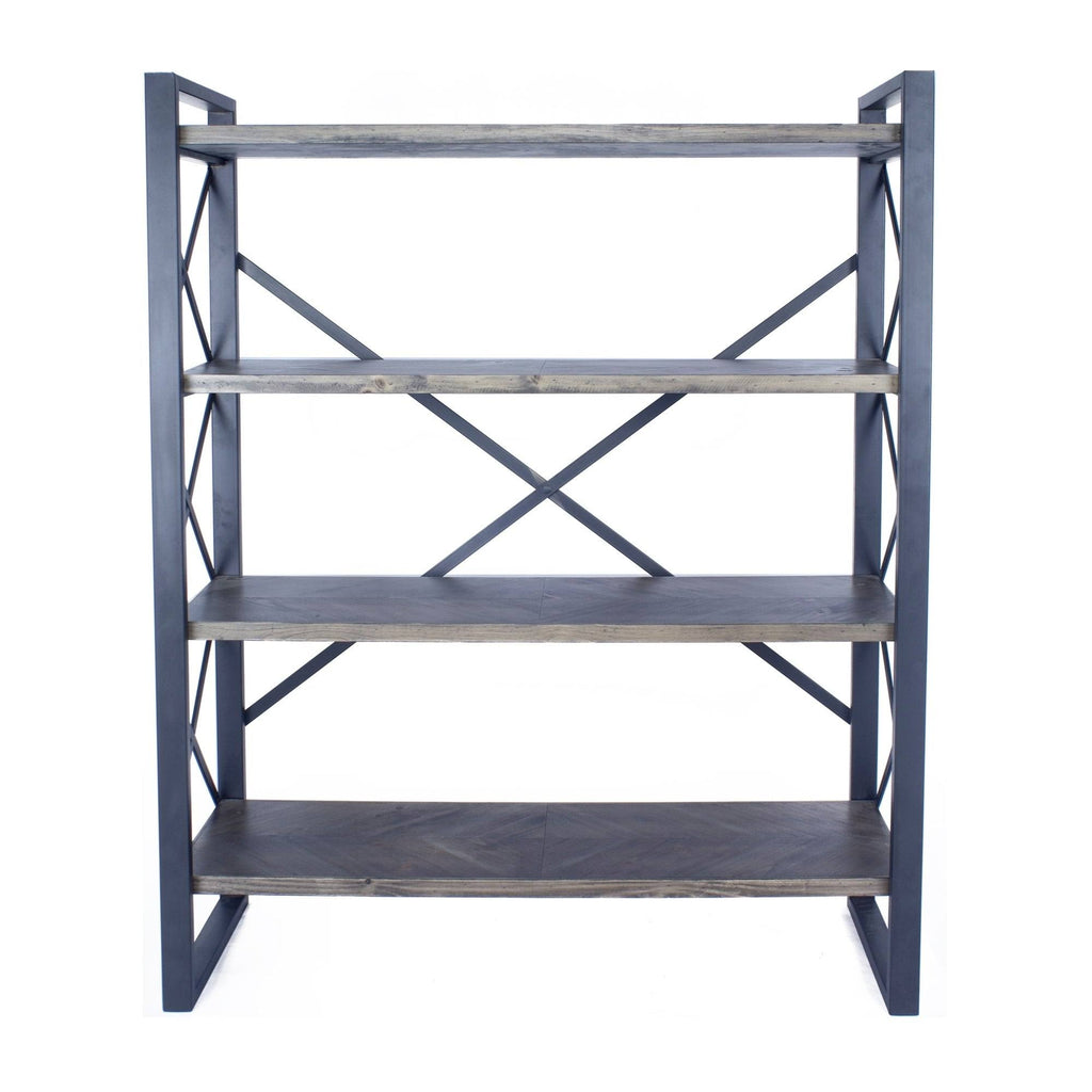 Grey 4 Shelf Standard Bookcase L365