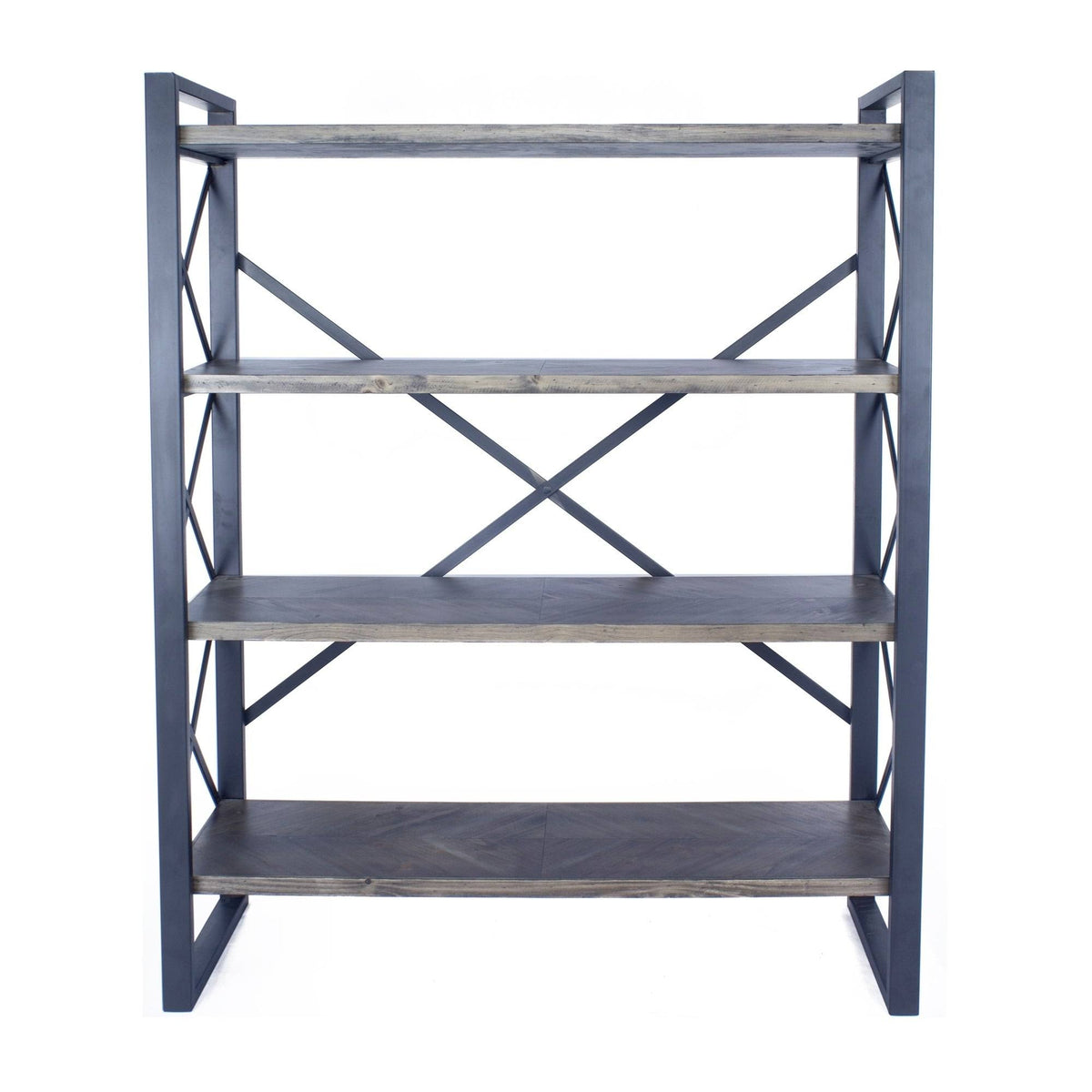 Grey 4 Shelf Standard Bookcase L365