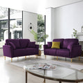 Purple Velvet Sofa and Loveseat Set N68478