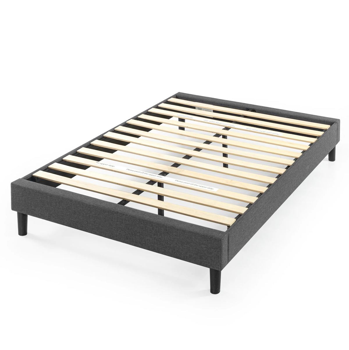 13" Upholstered Platform Bed Frame, Grey, Full L1123
