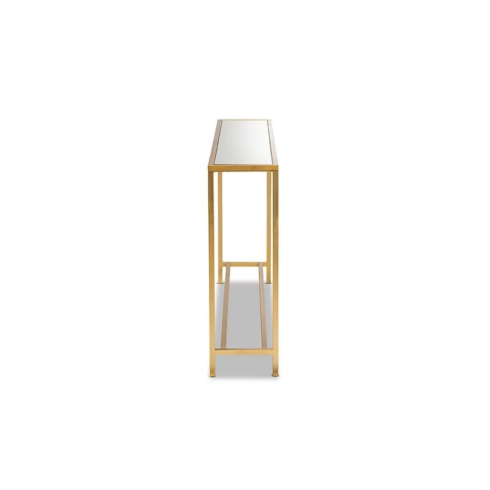 Gold Mirrored Glass Console Table T70726