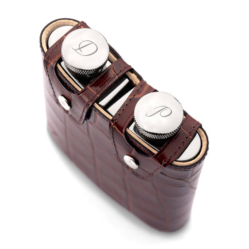 Black Leather Hip Flask K9154