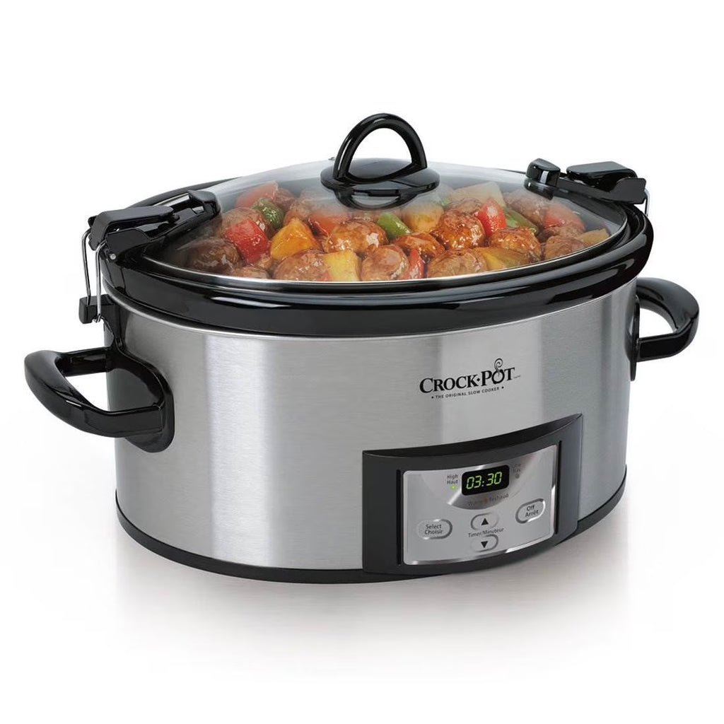 6 Quart Oval Slow Cooker Stainless Steel Q32188