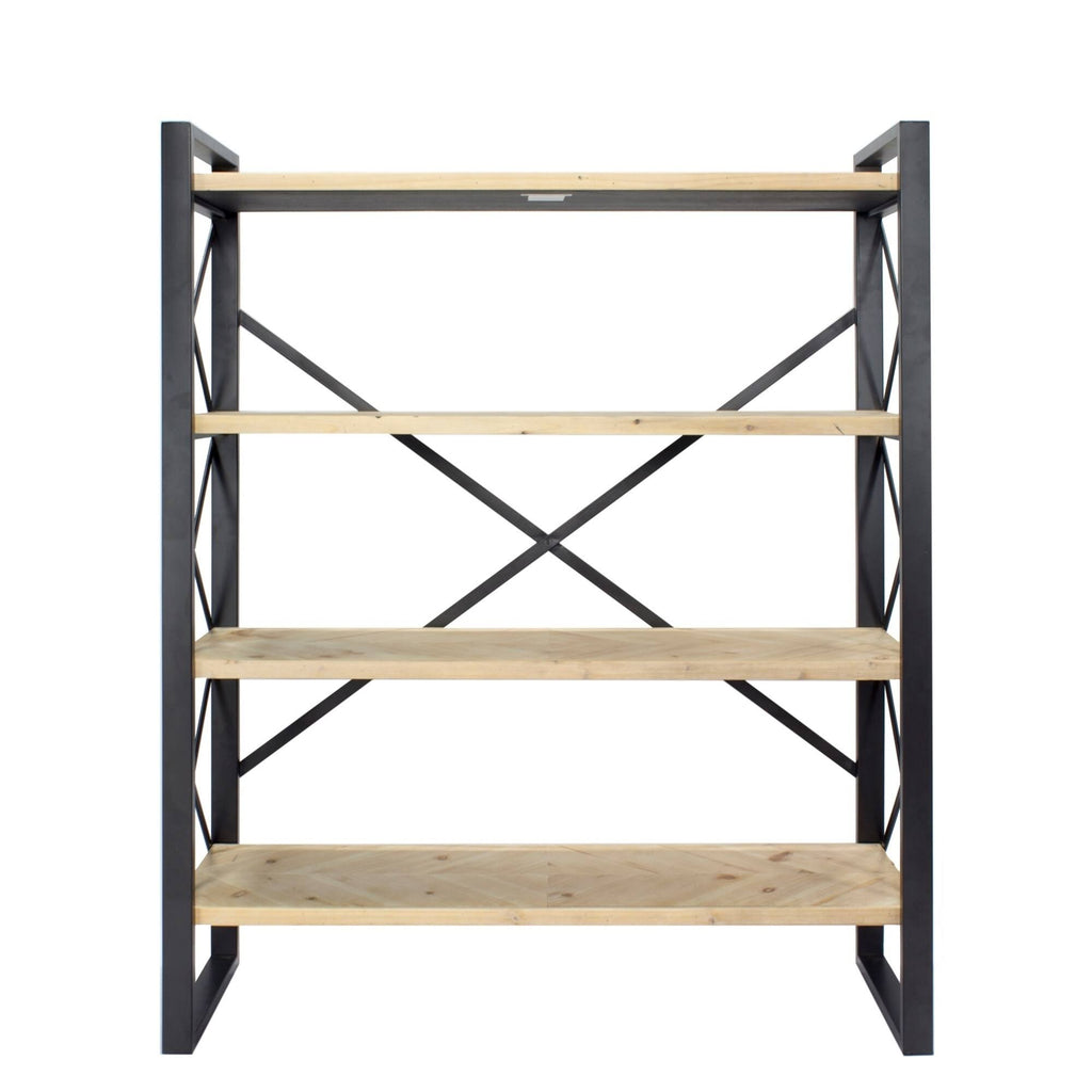 Grey 4 Shelf Standard Bookcase L365