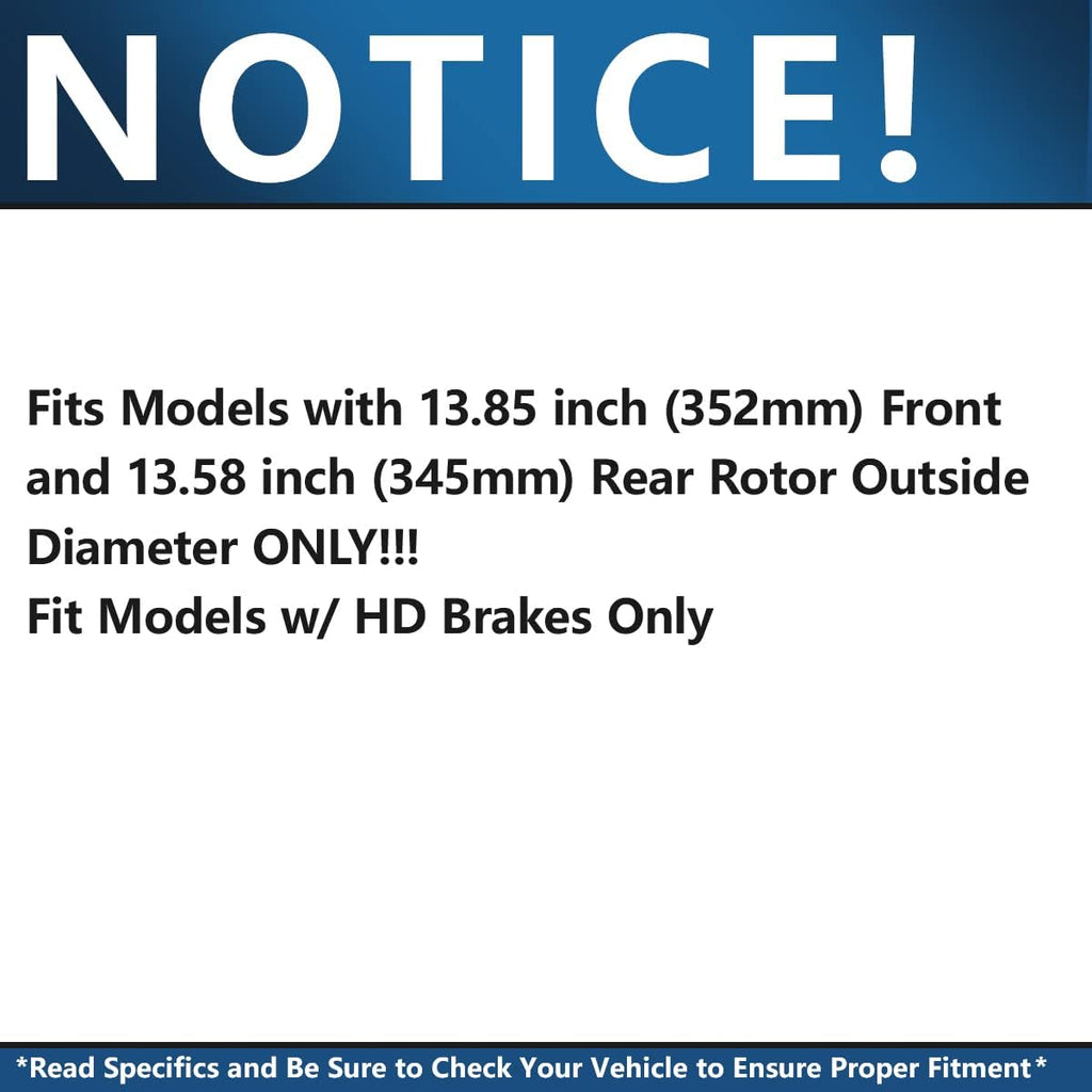 10pc Set Front and Rear Drilled & Slotted Brake Rotors and Pads for Ford Flex X70982