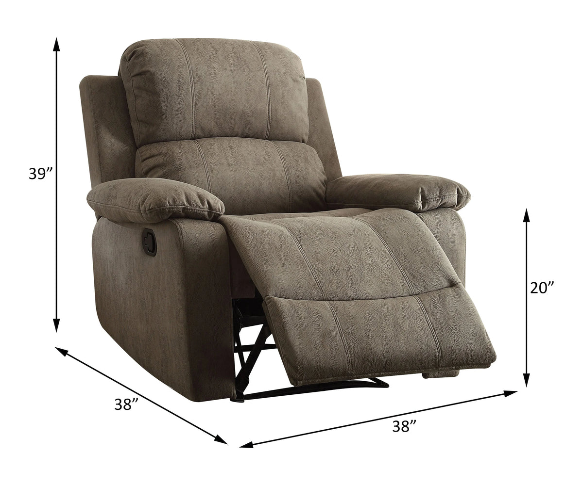 Gray Microfiber Recliner T1034