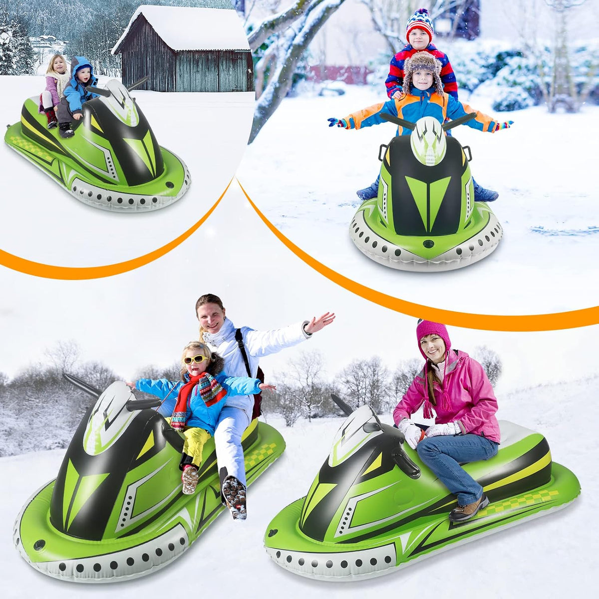 Heavy Duty Inflatable Snow Sled with Reinforced Handles and Drawstring B715745