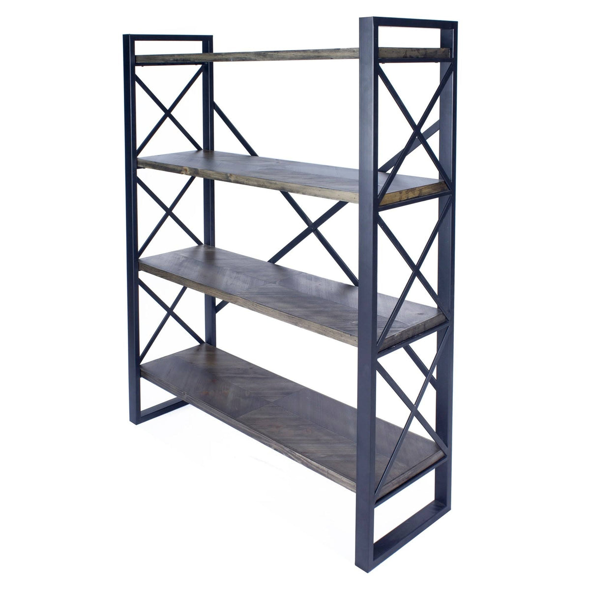 Grey 4 Shelf Standard Bookcase L365