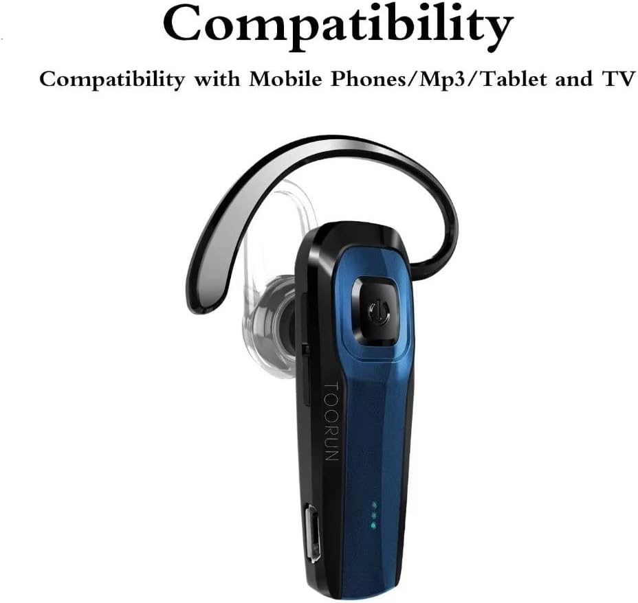 Blue Bluetooth Wireless Earpiece with Microphone F4559