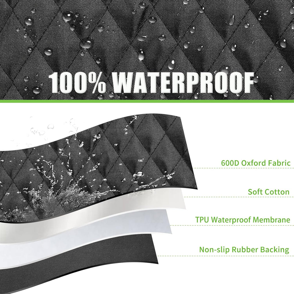 Waterproof Dog Car Seat Cover with Mesh Window and Storage Pockets S29040