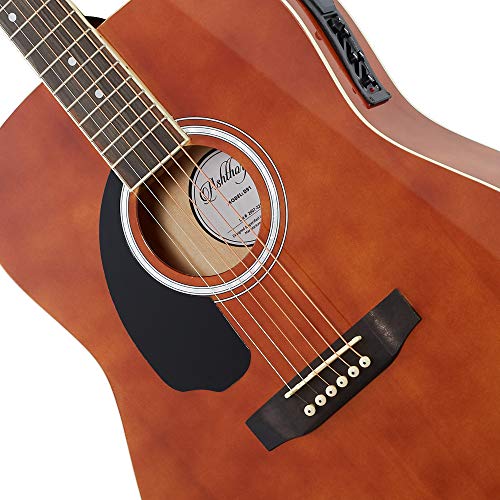 Full-Size Left-Handed Dreadnought Acoustic-Electric Guitar Brown K16728