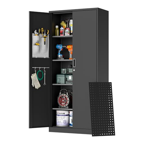 Black Metal Rolling Storage Cabinet with Wheels Q6538