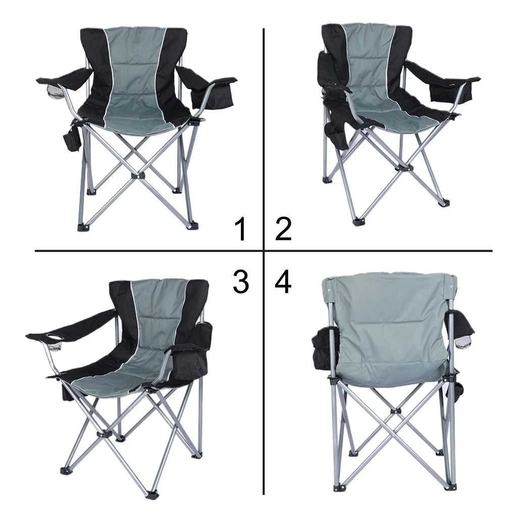 Oversized Folding Camping Chair with Cup Holder and Cooler Bag M427