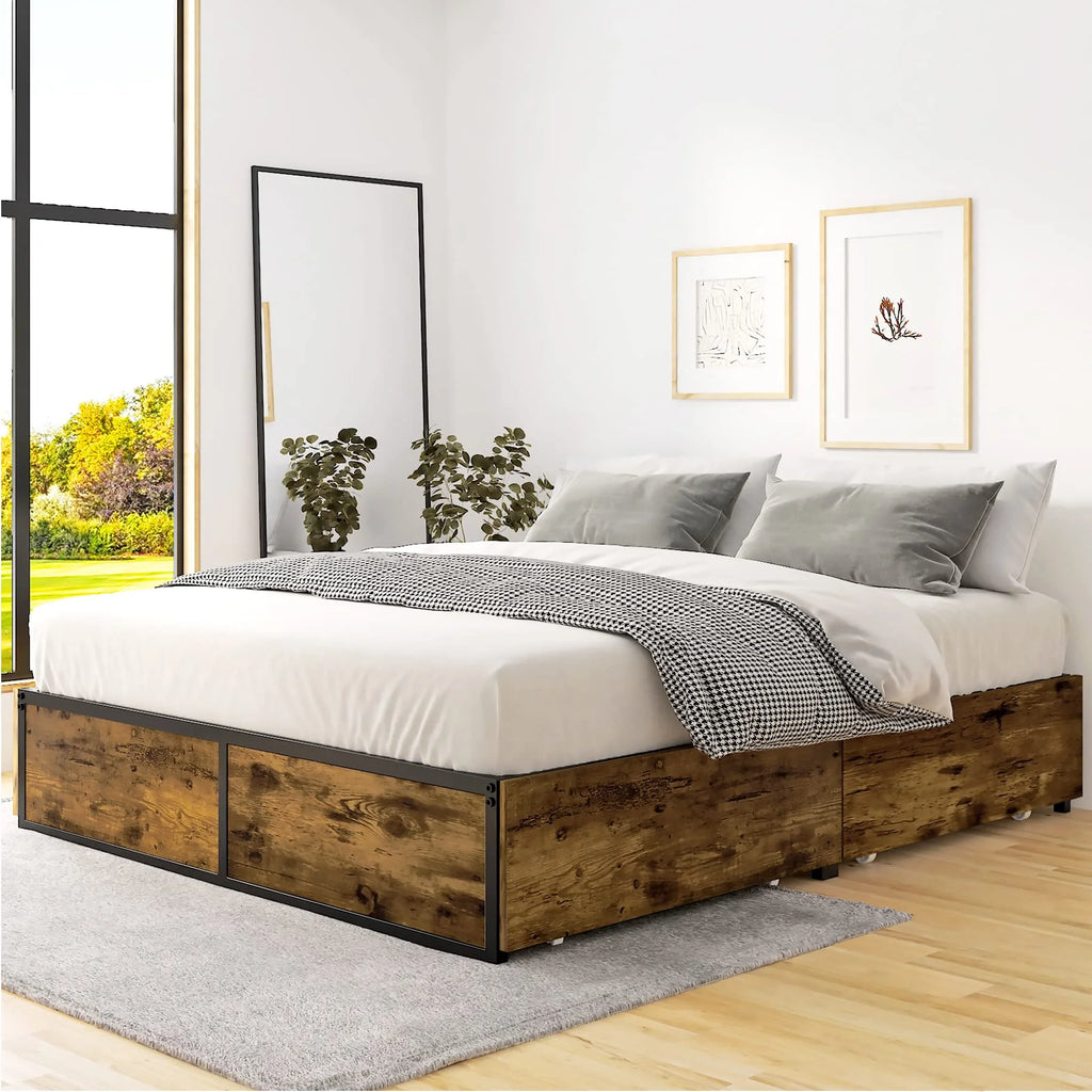 Queen Platform Bed with 4 XL Drawers W312520
