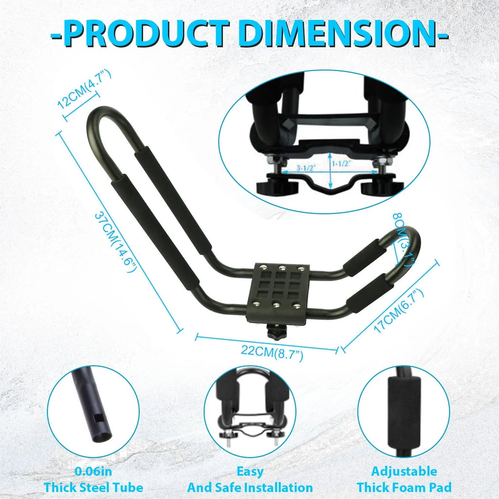 2 Pairs Universal Kayak Roof Rack Carrier D7534