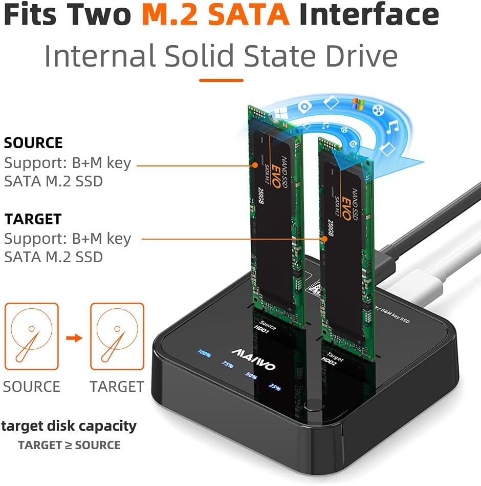 2 Bay m.2 SATA Docking Station Y25562