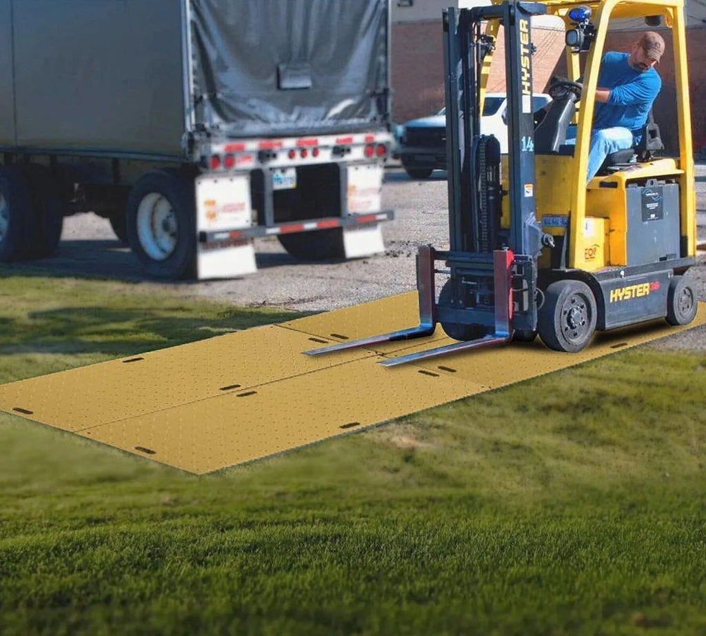 4 Pcs Tan Ground Protection Mats, 2' x 8', Heavy Equipment Mats O518