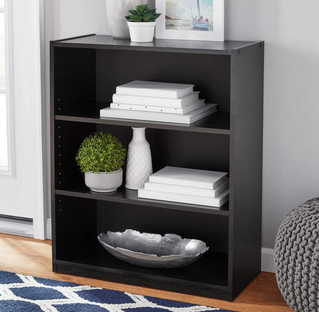 White 3-Shelf Bookcase with Adjustable Shelves T86058