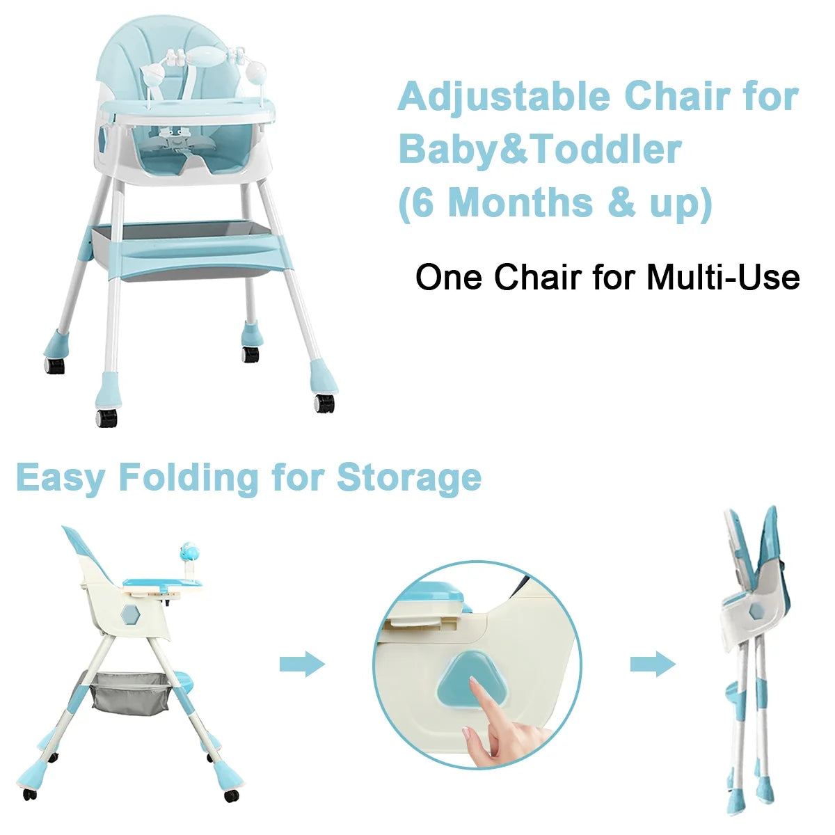 4-in-1 Baby High Chair Dark Blue U708187