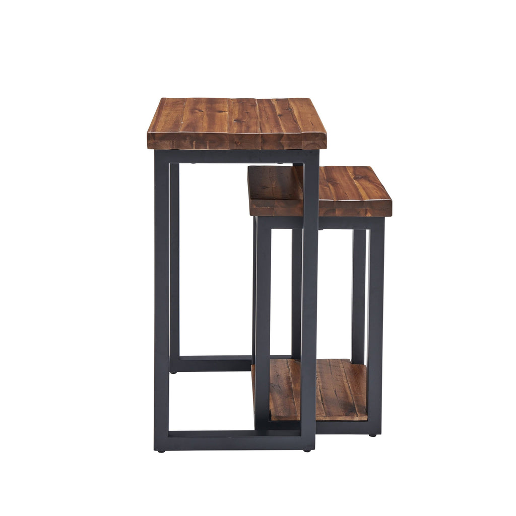 Rustic Wood Nesting End Tables (Set of 2) X621