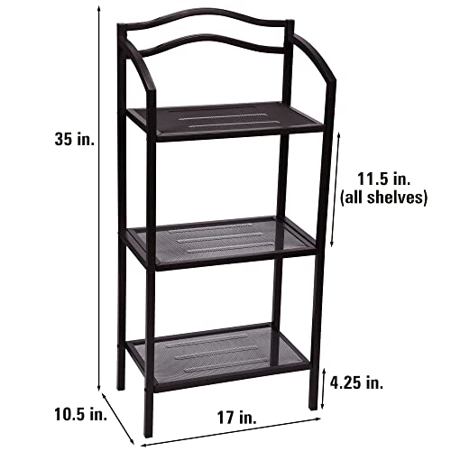 White 3-Tier Metal Bathroom Storage Shelf E642582