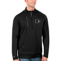 Men's Black Charcoal Quarter-Zip Pullover Jacket X523678