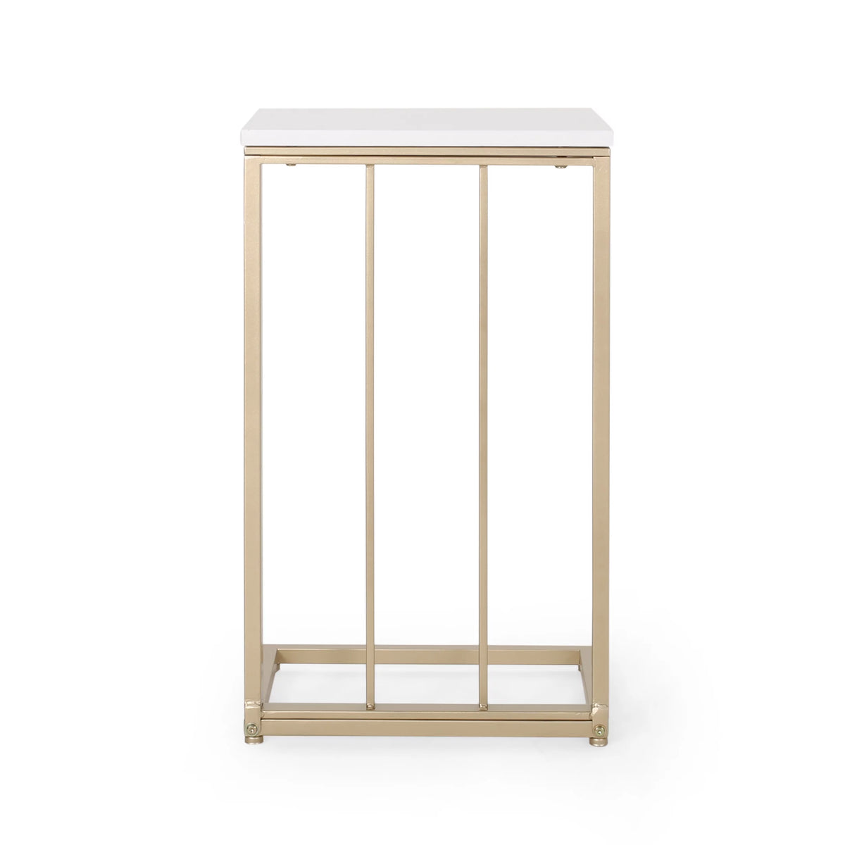 Set of 2 Champagne Gold White C Side Table N8111
