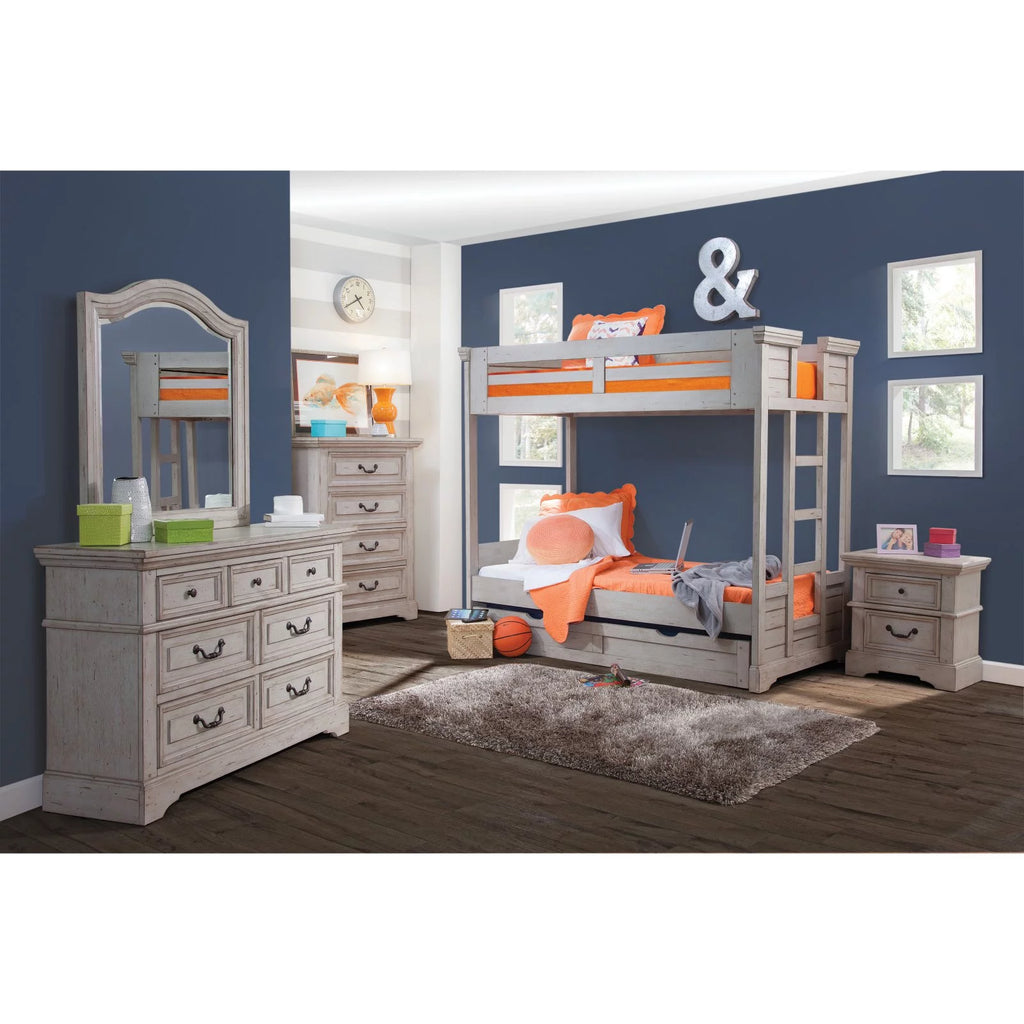 Antique Gray 7 Drawer Double Dresser L95805