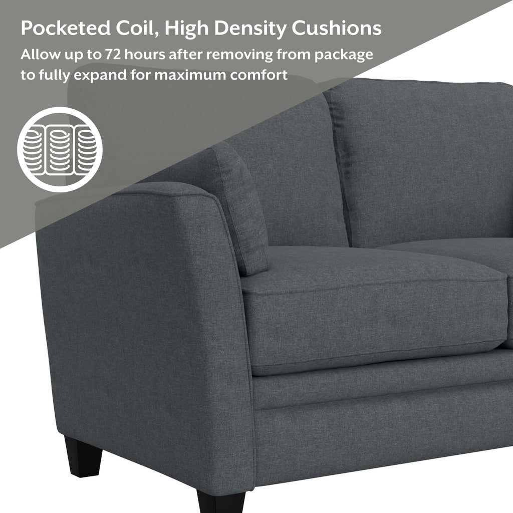 Gray Upholstered Loveseat with 2 Pillows X31939