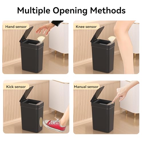 3 Pack 2.6 Gallon Touchless Motion Sensor Trash Can Y9147