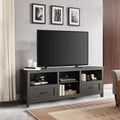 Black 70 inch TV Stand with Drawers Wood Storage Cabinet L363266