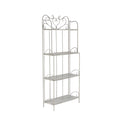 Gray Wood and Iron Four-Tier Bookshelf U378036
