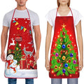 2Pcs Christmas Tree Snowman Kitchen Cooking Aprons O176555