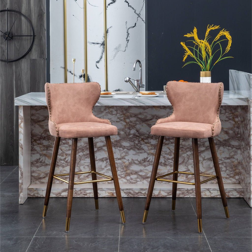 Pink Bar Stool, Set of 2 Q9539