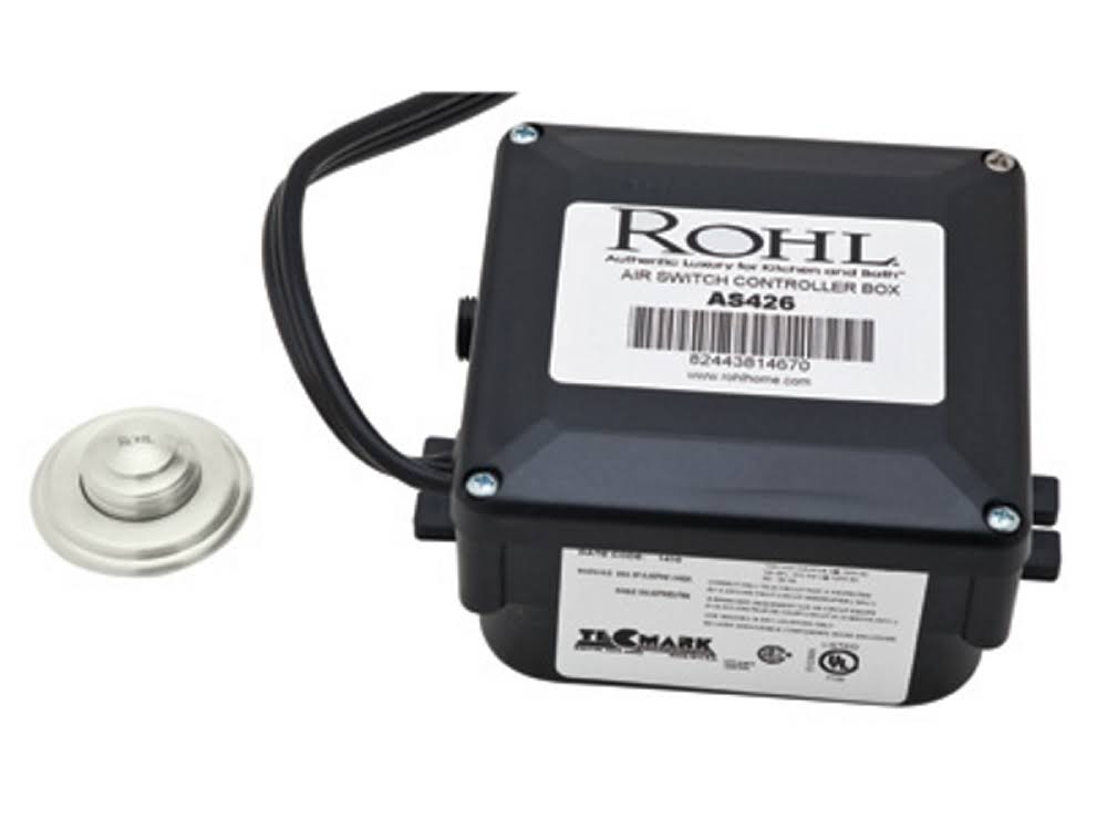 Polished Nickel Air Activated Switch Button with Control Box for Waste Disposal R88359