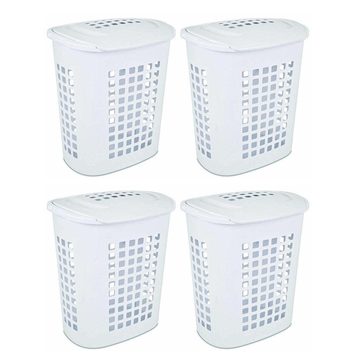 81 Liter Lift Top Laundry Basket White 4 Pack V1873