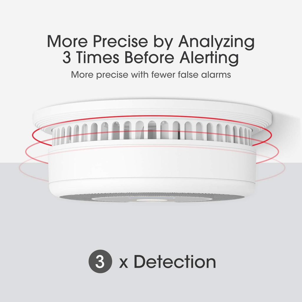 Wireless Interconnected Combination Smoke and Carbon Monoxide Detector with LCD Display, Pack of 3 K503