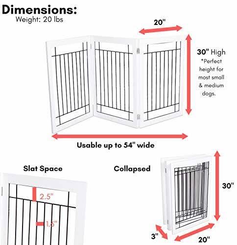Traditional Wire Dog Gate - 3 Panel - 30 inch Tall B61419