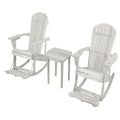 White 3 Piece Patio Adirondack Rocker Set P31833