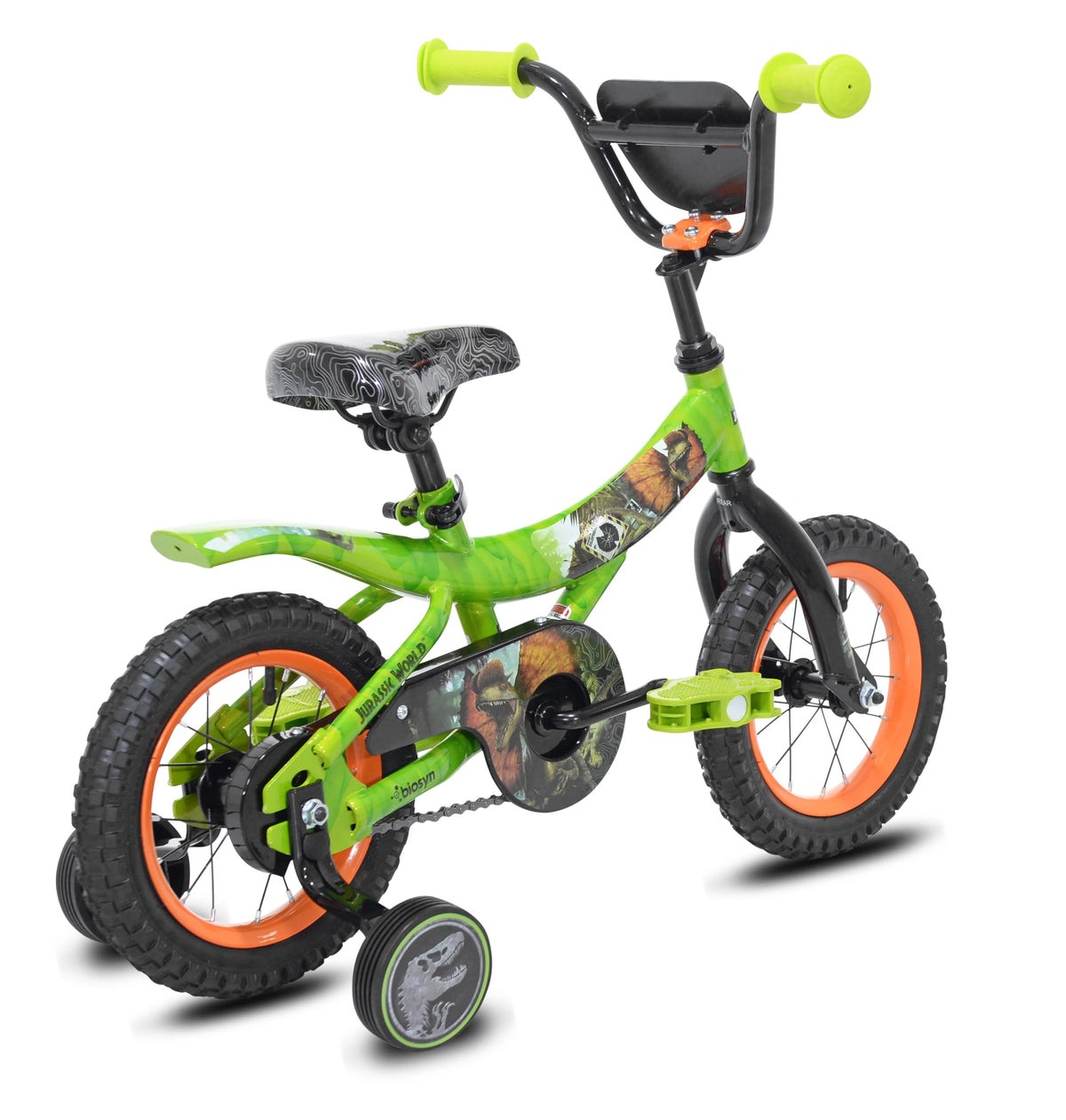 Green and Orange 12-inch Boy's Bicycle with Training Wheel A54074