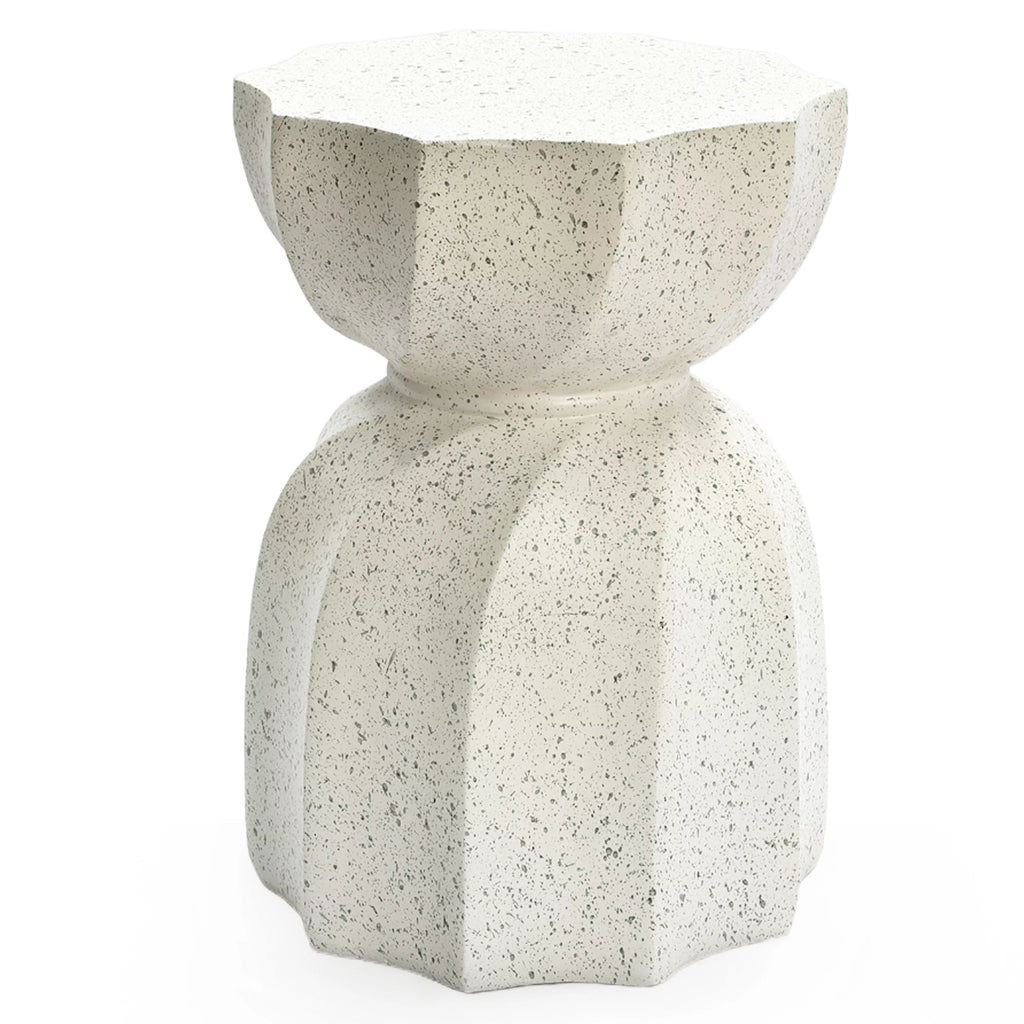 Off White Gray Cement Indoor Outdoor Side and End Table D8852