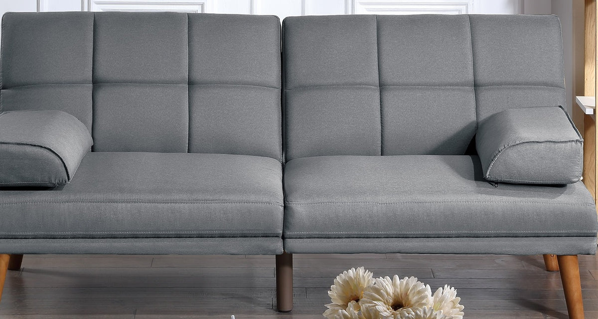 Blue Grey Polyfiber Convertible Sofa Bed M806786
