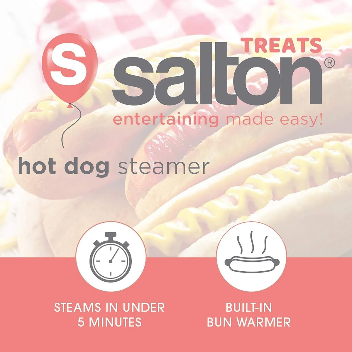 Red Transparent Hot Dog Food Steamer G42107